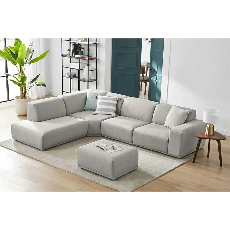 Light grey Curved Corner Sofa