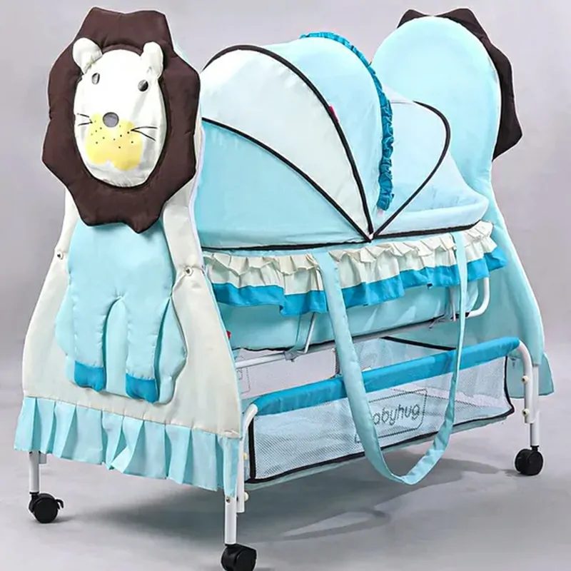 Lion Print 2-in-1 Cradle Cum Bassinet