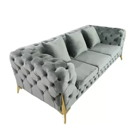 Grey Velvet U Shape - Modern Sofa