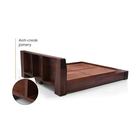 Duetto Solid Wood Queen Size Bed in Two Tone Finish