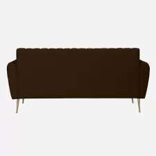 Brown Velvet 3‑Seater Sofa