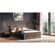 Solid Wood Queen Size Hydraulic Storage Bed in Walnut Finish