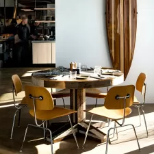 Round Canteen Table – Scrapwood Finish