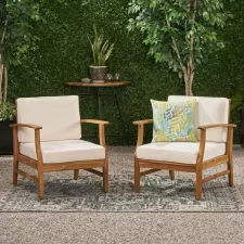 Classic Outdoor Wooden Armchair – Natural Finish