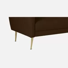 Brown Velvet 3‑Seater Sofa