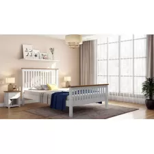 Athens White Compact Bed (Solid Wood)