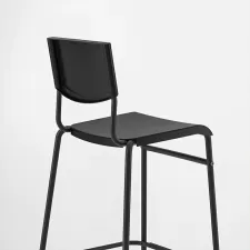Stool with Backrest – Black