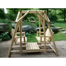 Double Seat Glider Wooden Family Swing