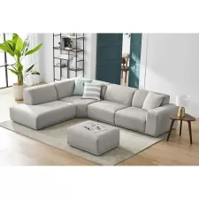 Light grey Curved Corner Sofa