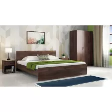 King Size Non Storage Bed in Classic Walnut Finish