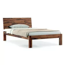 Boston Solid Wood Compact Size Non Storage Bed in Teak Finish