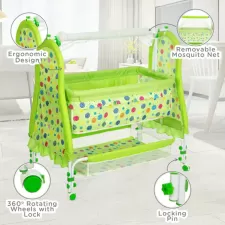 Baby Cradle (Metal, Green)