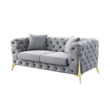 Grey Velvet U Shape - Modern Sofa