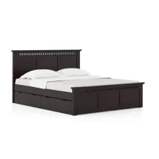 Fidora Solid Wood King Size Drawer Storage Bed