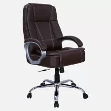 High Back Leatherette Executive Chair in Brown