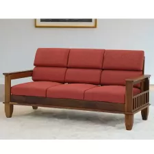 Wood Three Seater Sofa