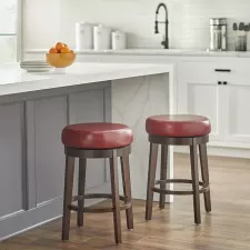 Round Stool – Red-Brown Color