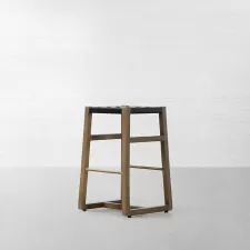 Woven Leather Bar Stool